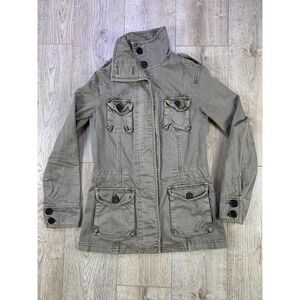 Gap Jacket Womens Extra Small Beige Khaki Military Outdoor Casual‎ Button Coat